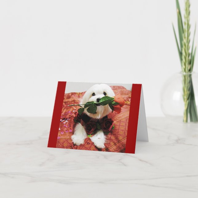 Cartão De Festividades Rosa do namorados (dentro do vazio) (Frente)