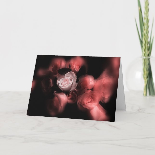 Cartão De Festividades Rosa entre Rosas (Frente)