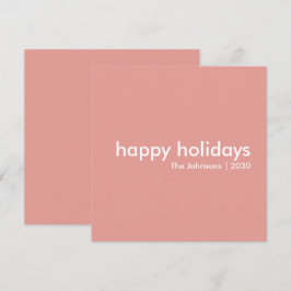 Cartão De Festividades Rosa escuro | Natal Mínimo Moderno Feminino