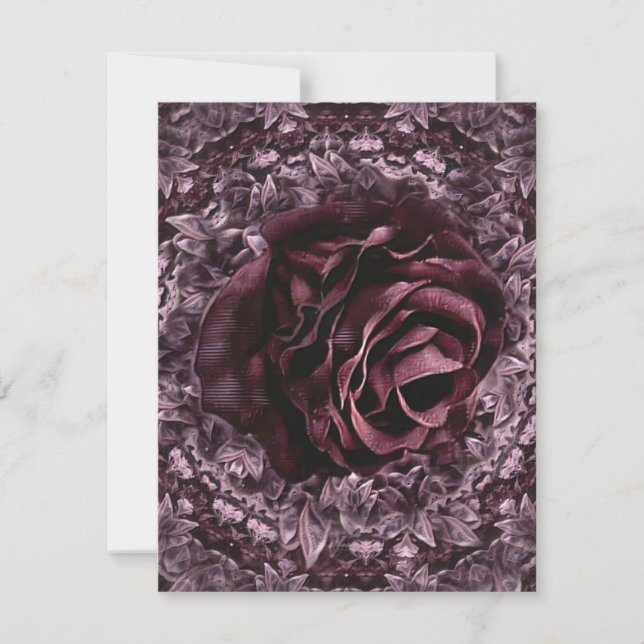 Cartão De Festividades Rosa Mandala (Frente)
