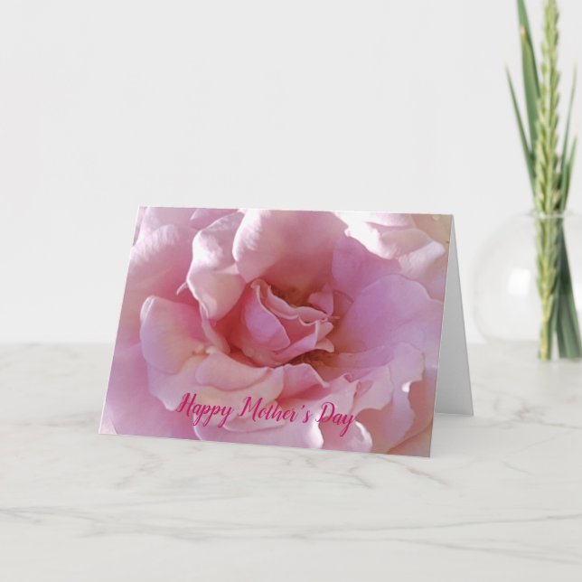 Cartão De Festividades Rosa Rosa Rosa Rosa Maciça e Dia de as mães Feliz (Frente)