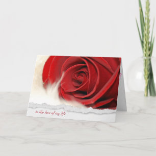 Cartão De Festividades Rosa vermelha de namorados sobre o pelo