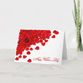 Cartão De Festividades Rosa vermelha e Petals - Personalizar