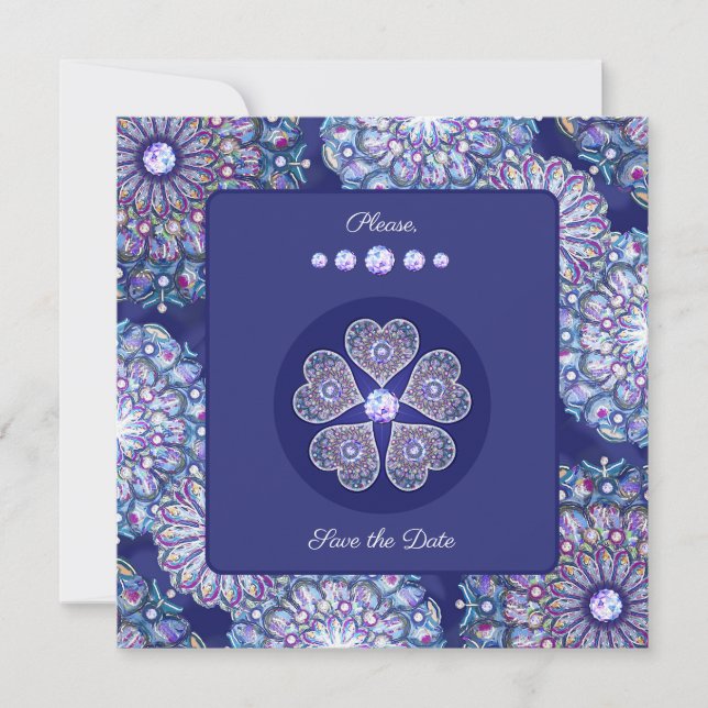 Cartão De Festividades Rosace Azul (Frente)