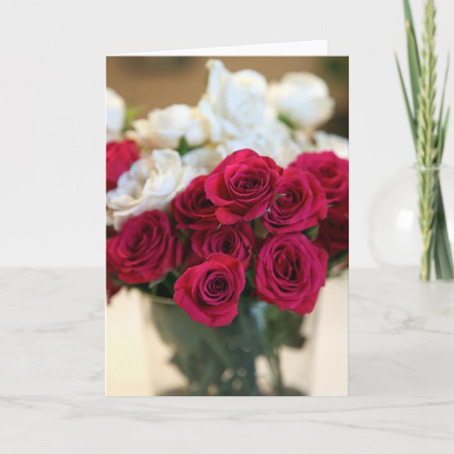 Cartão De Festividades Rosas (Frente)