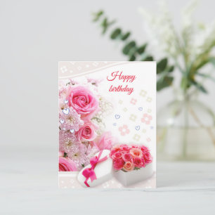 Cartão De Festividades Rosas de aniversário