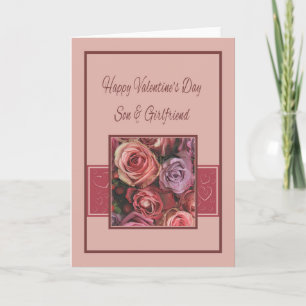 Cartão De Festividades Rosas de Feliz dia de os namorados e filho