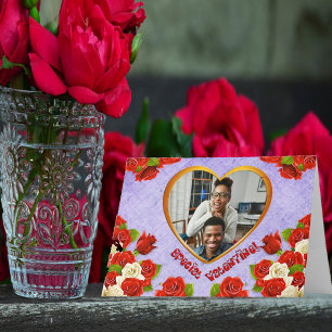 Cartão De Festividades Rosas de Namorados especiais Coração Dourada Adici