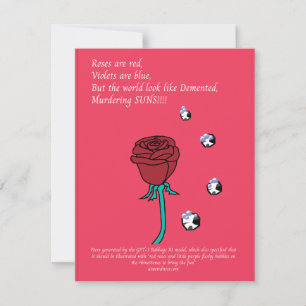 Cartão De Festividades Rosas e placa gerada por AI borbulhando rotinas