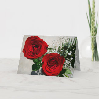 Cartão De Festividades Rosas na frente, dentro Rosa com calendário Person