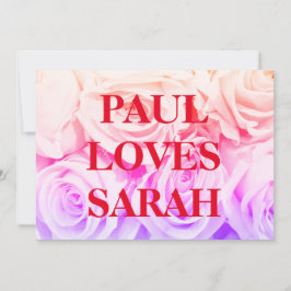 Cartão De Festividades rosas noivados flores cor-de-rosa buquê, fundo