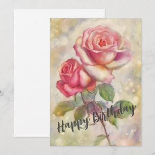 Cartão De Festividades Rosas Rosa Feliz Aniversário