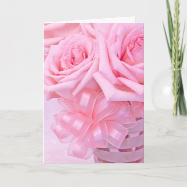 Cartão De Festividades Rosas rosa V (Frente)