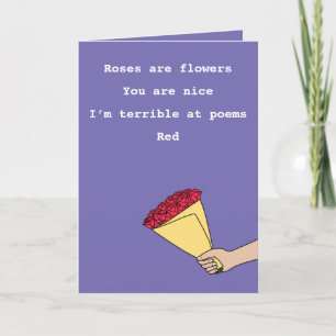 Cartão De Festividades Rosas são feriado no dia do Namorados de poema eng