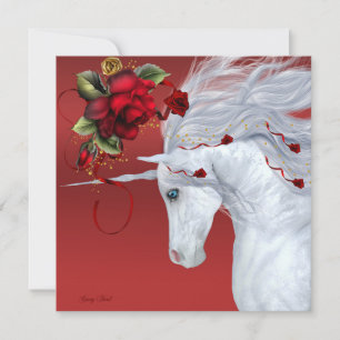 Cartão De Festividades Rosas Unicórnio