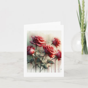 Cartão De Festividades Rosas Vermelhas,