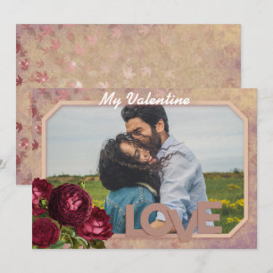 Cartão De Festividades Rosas Vermelhas Vintage Personalizadas Dia dos Nam