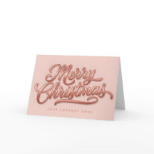 Rose Gold Retro Script Feliz Natal