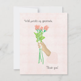 Cartão De Festividades Rose Petals of gratitude Thank you card
