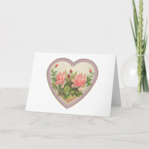 Cartão De Festividades Roses And Lavender Vintage Valentine Heart