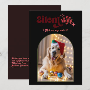 Cartão De Festividades Rosewood Mogno Retro Cachorro de Estimação Natal F