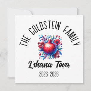 Cartão De Festividades Rosh Hashaná Ano Novo Judaico Nome Personalizado