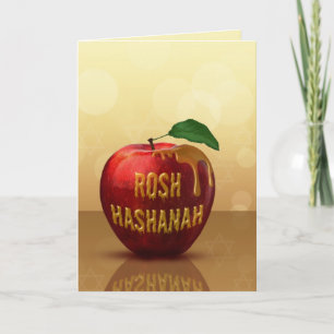 Cartão De Festividades Rosh Hashanah Ano Novo Judaico Maçã Mel