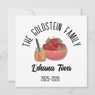Cartão De Festividades Rosh Hashanah Ano Novo Judaico Nome Personalizado 