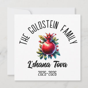 Cartão De Festividades Rosh Hashanah Ano Novo Judaico Nome Personalizado 