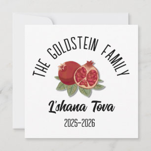 Cartão De Festividades Rosh Hashanah Ano Novo Judaico Nome Personalizado 