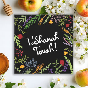 Cartão De Festividades Rosh Hashanah Ano Novo Judaico - Shana Tovah em Pr