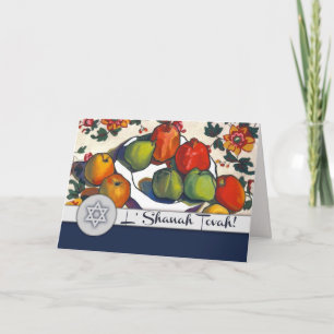 Cartão De Festividades Rosh Hashanah Belas Artes de Ano Novo Judaicas