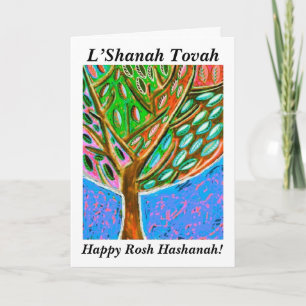 Cartão De Festividades Rosh Hashanah - Blue Sky Tree Of Life Card
