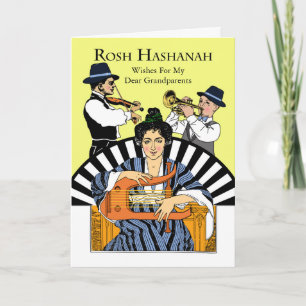 Cartão De Festividades Rosh Hashanah personalizado para avós, Klezmer