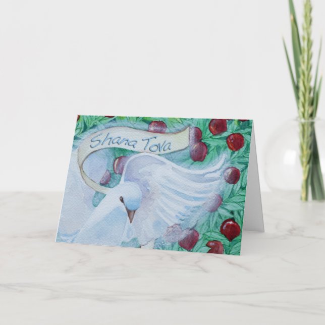 Cartão De Festividades Rosh Hashanah Shana Tova mergulhou com maçãs (Frente)