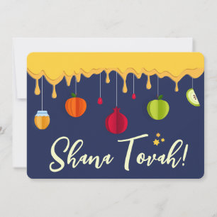 Cartão De Festividades Rosh Hashanah SHANA TOVAH Script Jewish Ano Novo