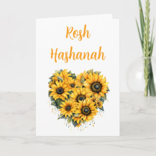 Cartão De Festividades Rosh Hashanah Sunflower Heart