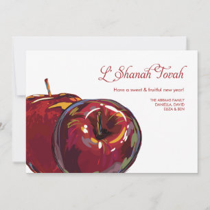 Cartão De Festividades Rosh Hashanah Sweet Apple Flat Card