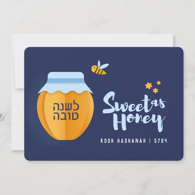 Cartão De Festividades Rosh Hashanah Sweet como Amor Judeu Ano Novo (Frente)