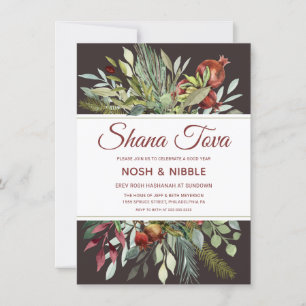CARTÃO DE FESTIVIDADES ROSH HASHANAH WATERCOLOR NOSH & NIBBLE INVITE