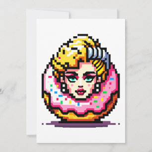 Cartão De Festividades Rosquinha retroPop - Arte de Ícone de Moda 80s Vib