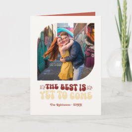 Cartão De Festividades Rosso & Cream Champanhe Retro Foto de Ano Novo