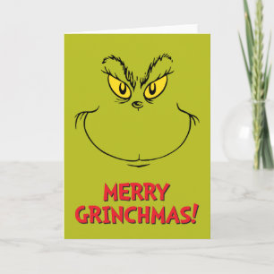 Cartão De Festividades Rosto de Como o Grinch Roubou o Natal