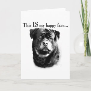 Cartão De Festividades Rosto Feliz Rottweiler