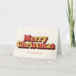 Cartão De Festividades Roteiro Camadas Groovy Retro Feliz Natal