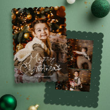 Roteiro caprichoso Feliz Natal três fotos verde
