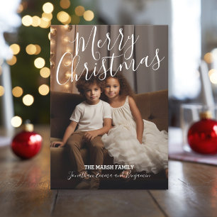 Cartão De Festividades Roteiro de Feliz Natal e Foto de Cheio Manuscrito