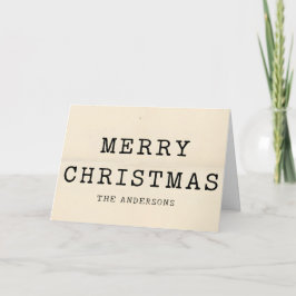 Cartão De Festividades Roteiro de máquina de escrever retrô Feliz Natal