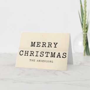 Cartão De Festividades Roteiro de máquina de escrever retrô Feliz Natal