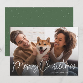 Cartão De Festividades Roteiro de Natal alegre divertido simples uma foto